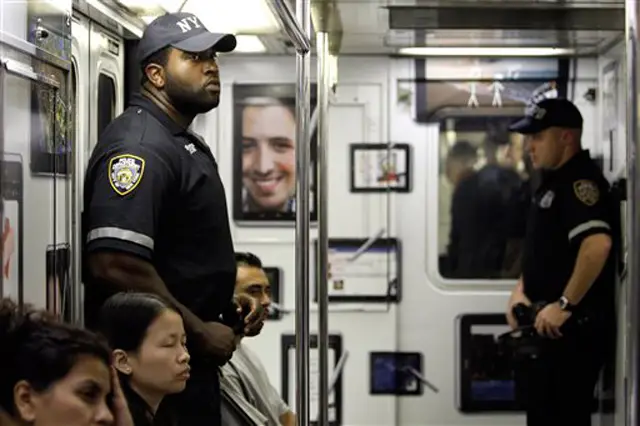 Police increased security on the subways yesterday.